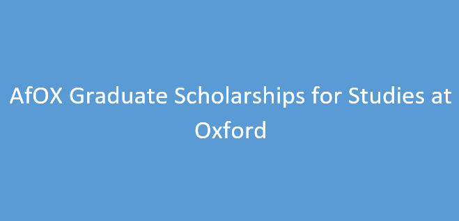 AfOX Graduate Scholarships for Studies at Oxford 2025